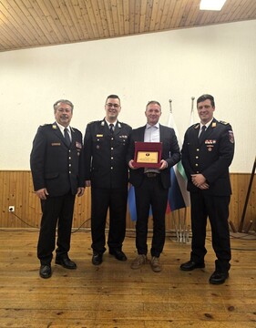 Darko Hergamas (predsednik GZ Maribor), Robert Širec (predsednik PGD Rače), Samo Rajšp (župan občine Rače - Fram) in Denis Vihar (občinski poveljnik občine Rače - Fram)